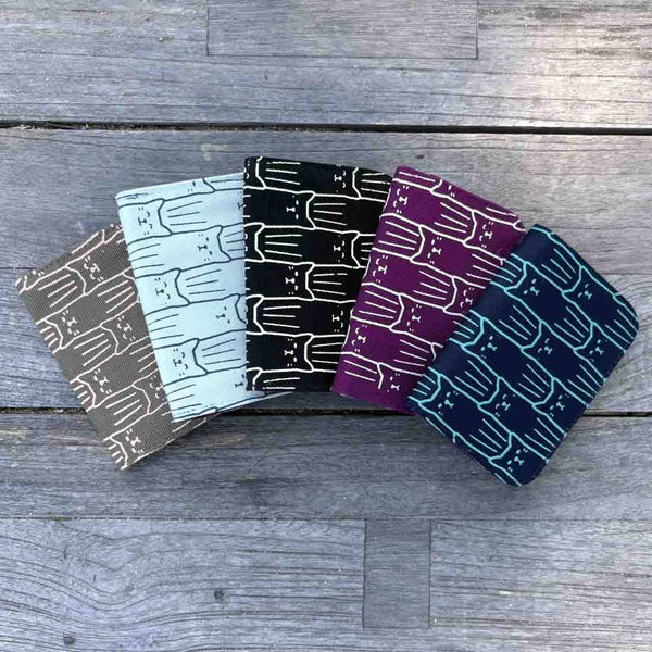 Cotton Canvas Cardholders - Cat Prints - Small Wallet