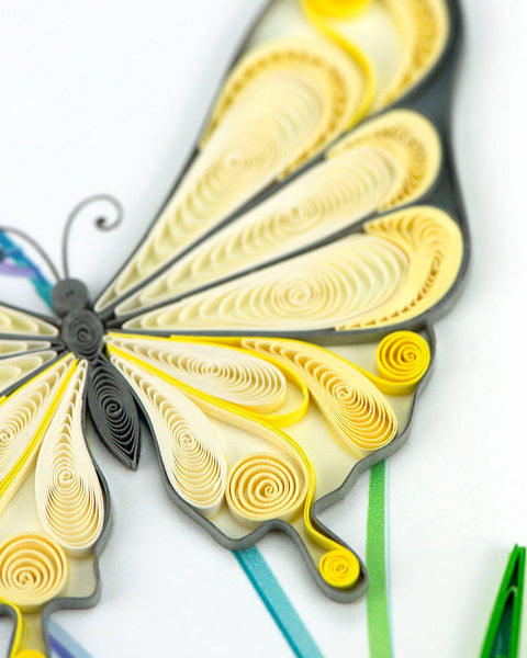 Quilled Butterfly & Bluebells Birthday Card