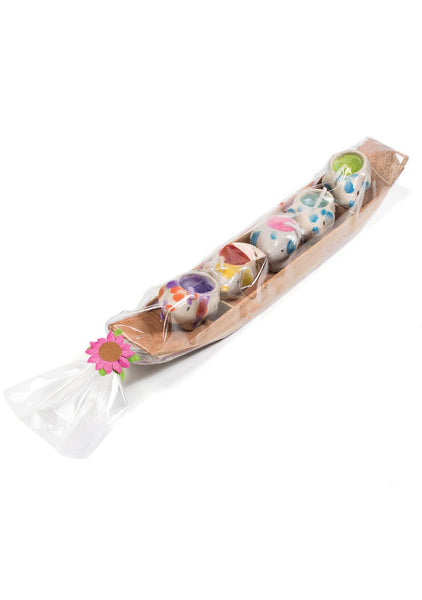 5 Elephant Mini Candles In Wooden Box