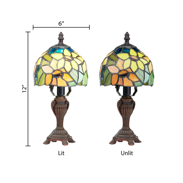 12"H Sunflower Blossoms Candlestick Accent Lamp