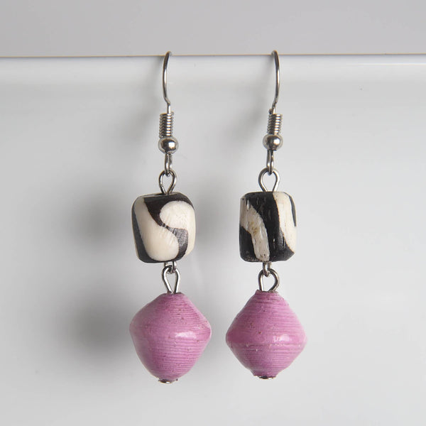 Batik Bone & Paper Earrings