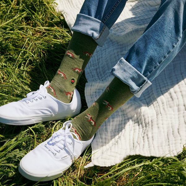 Socks that Protect Tigers (Green Tigers/Small)