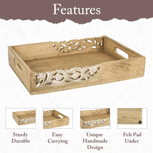 Flourish Natural/White Bed Table Trays