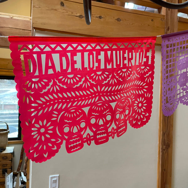 Medium Plastic Day of the Dead Papel Picado Banners – Dozen