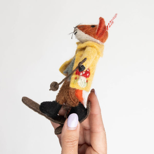 Ornament - Christmas Decor - Fox on Skis, Assorted