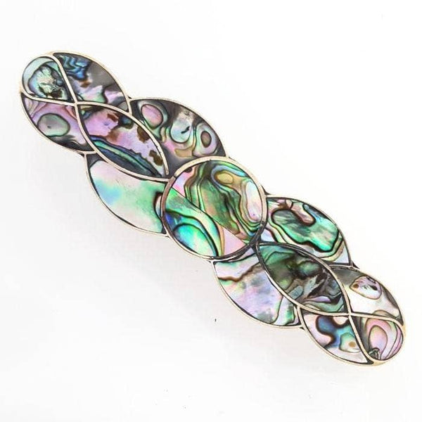 Blue Pacific Abalone & Mother-of-Pearl Hair Clip Barrettes