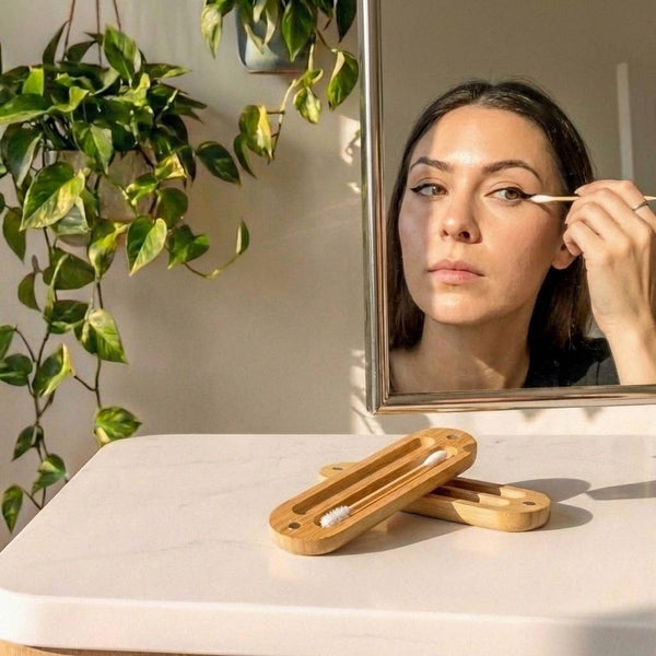Reusable Bamboo Ear Buds in Case | Selfcare Bestseller