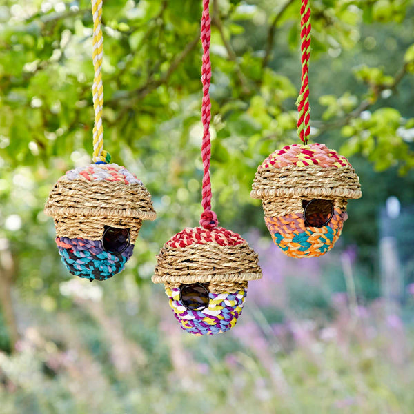 Acorn Recycled Cotton Birdhouse - Handmade