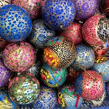 Papier-Mache Ball Ornament 4"