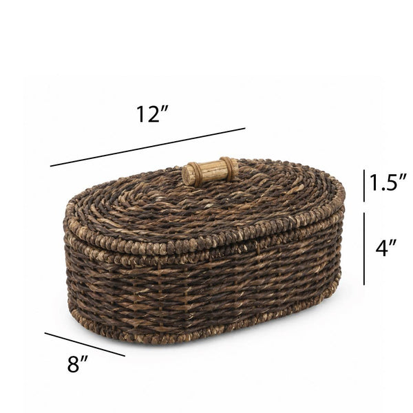 Bread Warmer Oval Scroll Lidded Brown
