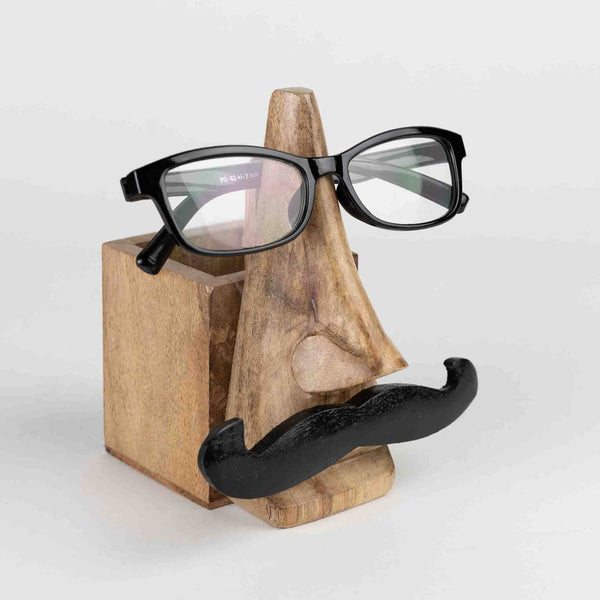 Mustache Eyeglass & Pencil Holder