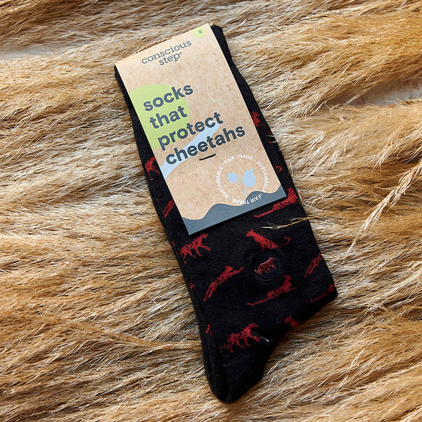 Socks that Protect Cheetahs (Black Cheetahs/Medium)
