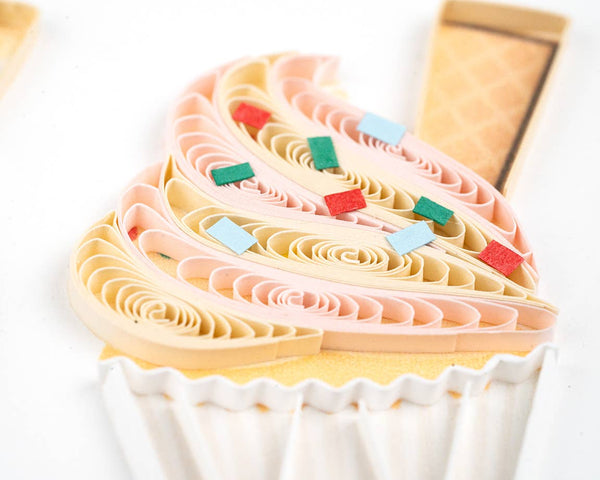 Quilled Cupcake Trio Birthday Card | Handmade Birthday Card