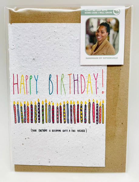 Growing Paper greeting card - Birthday Fire Hazard