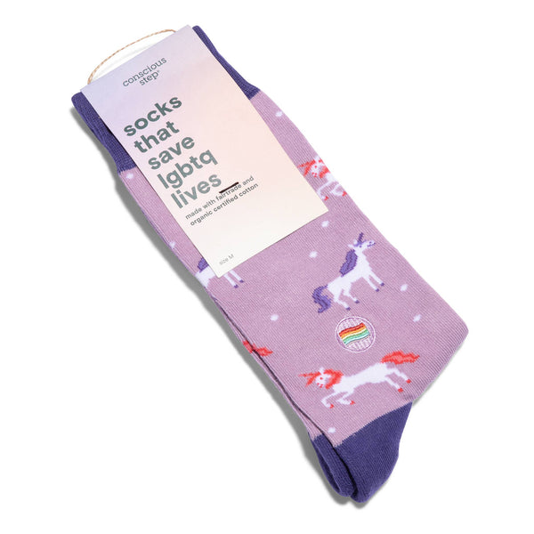 Socks that Save LGBTQ Lives (Purple Unicorns): Small