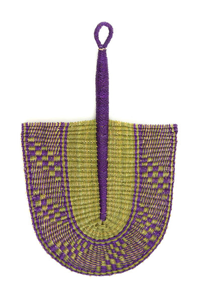 African Violet Veta Vera Hand Fan Woven Wall Art