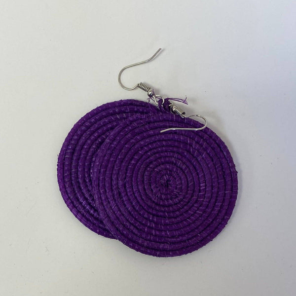 Bright Fair Trade Raffia Woven Earrings