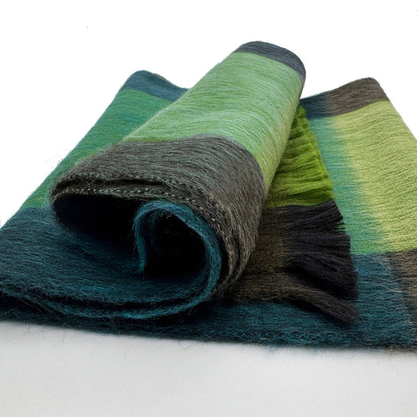 NEW! Alpaca Plaid Scarf - Tidepool