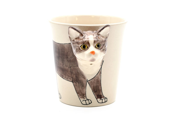 Gray and White cat Mug - 10 Oz