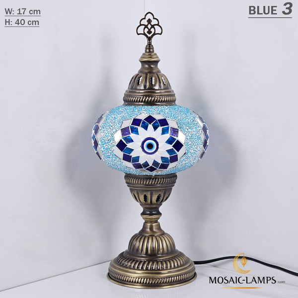 10+ Colors - Turkish Mosaic Large Globe Table Lamp, Marrakec