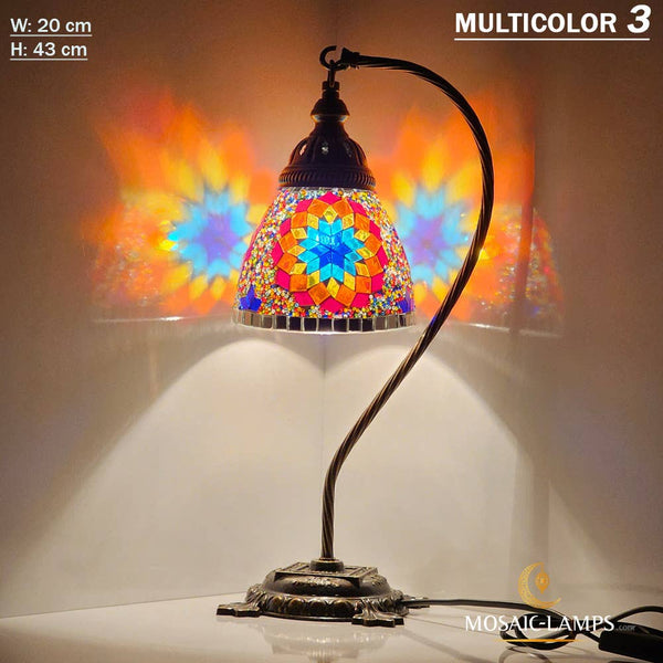 10+ Colors - Swan Neck Reading Table Lamp, Turkish Mosaic Re