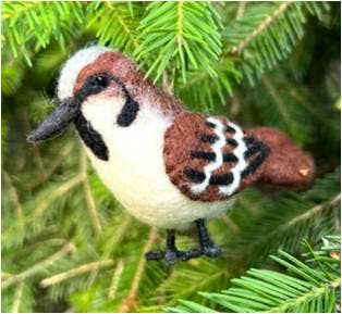 Sparrow Felt Bird Ornaments