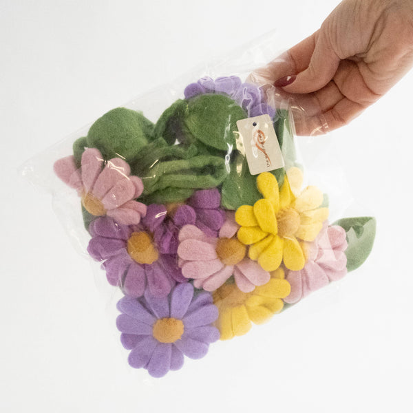 Garland - Purple, Pink and Yellow Daisy Chain - Wall Decor