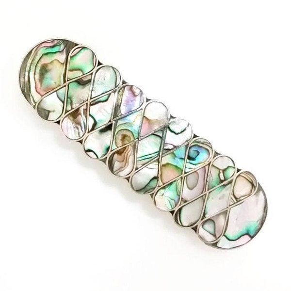 Blue Pacific Abalone & Mother-of-Pearl Hair Clip Barrettes