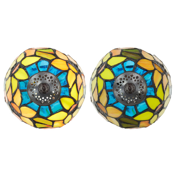 12"H Sunflower Blossoms Candlestick Accent Lamp