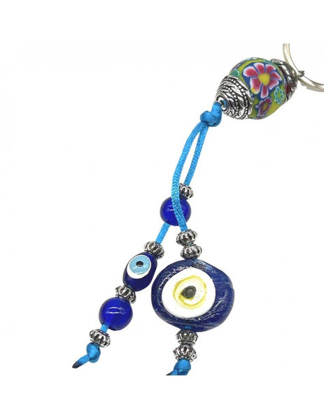 Handmade Glass Green Bead Keychain - Lucky Eye