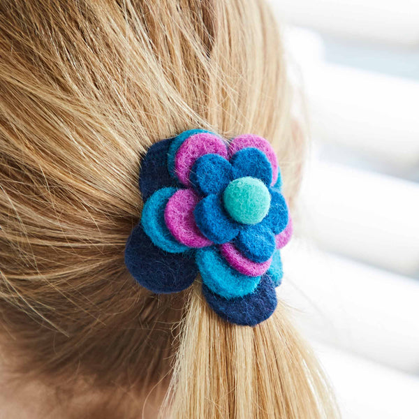 Felt 4 Flower Hair Band / Bobble - Hair Tie - Handmade