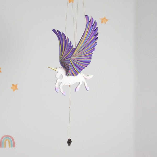 Unicorn Flying Mobile - Purple