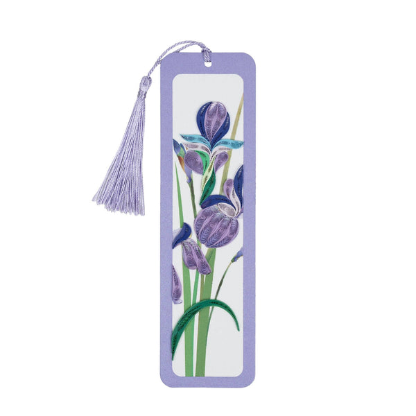 Handmade Quilled Paper Irises Bookmark