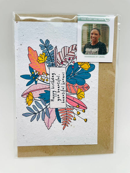 Growing Paper greeting card - Beautiful Human