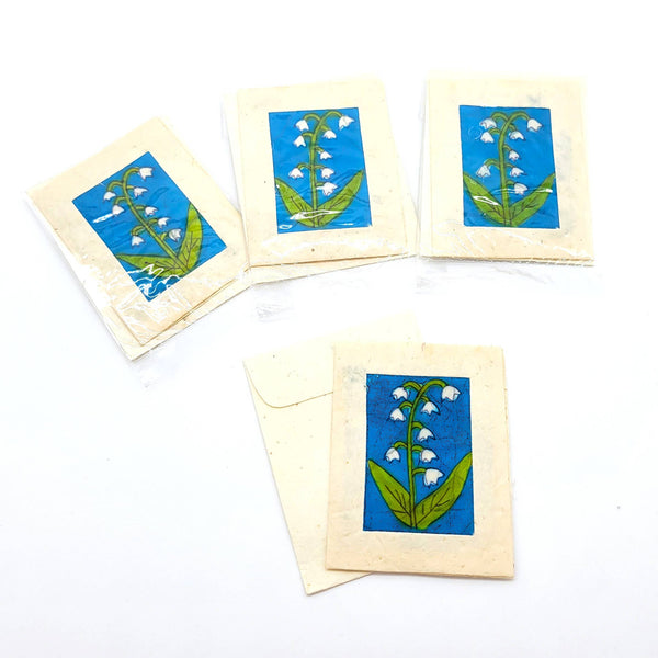 Batik Lily of the Valley Mini Card