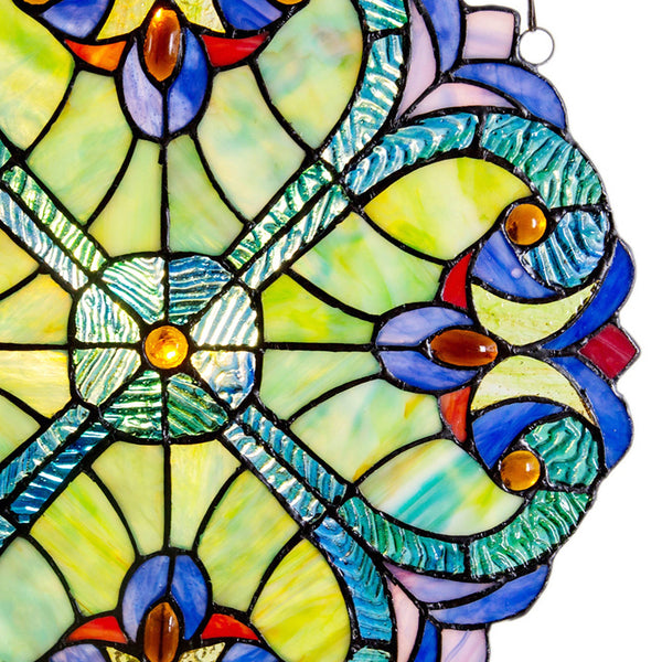12"H Halston Multicolor Stained Glass Window Panel
