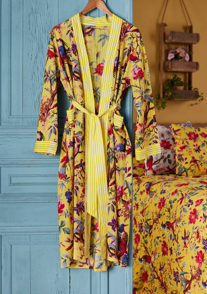 Bird Of Paradise Dressing Gown - Yellow