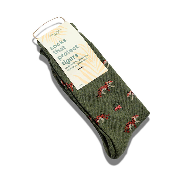 Socks that Protect Tigers (Green Tigers/Small)