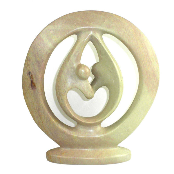 Lover's Embrace Natural Stone Sculpture: 8"