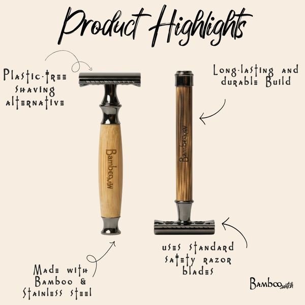 Bamboo Stainless Steel Safety Razor | Earth Day Bestseller