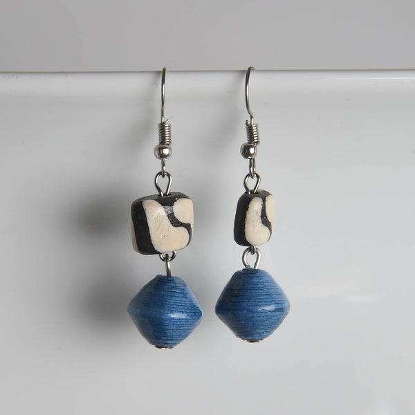 Batik Bone & Paper Earrings