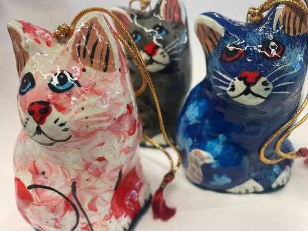 Papier-mache Cat Ornament