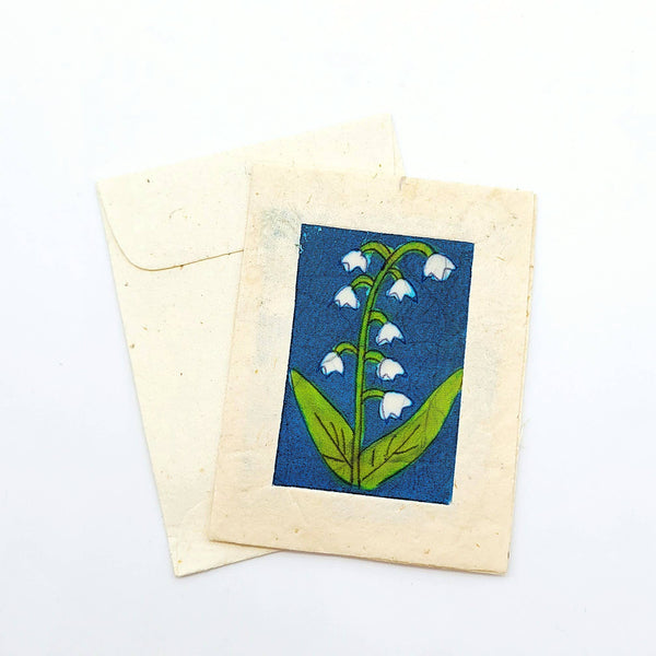 Batik Lily of the Valley Mini Card
