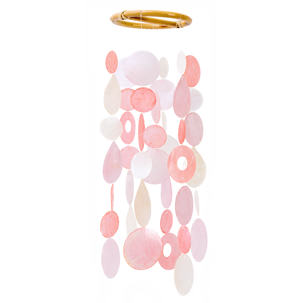 NEW | Capiz Chime Small Round |  Pretty in Pink