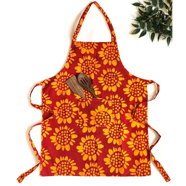 Apron Reversible: Sunflower - Red-Organic