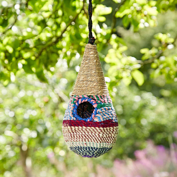 Teardrop Recycled Cotton Birdhouse - Handmade