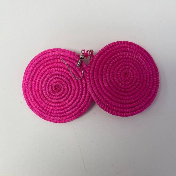 Bright Fair Trade Raffia Woven Earrings