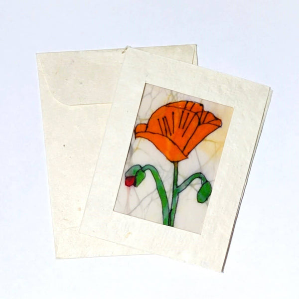 Batik Poppy Mini Card