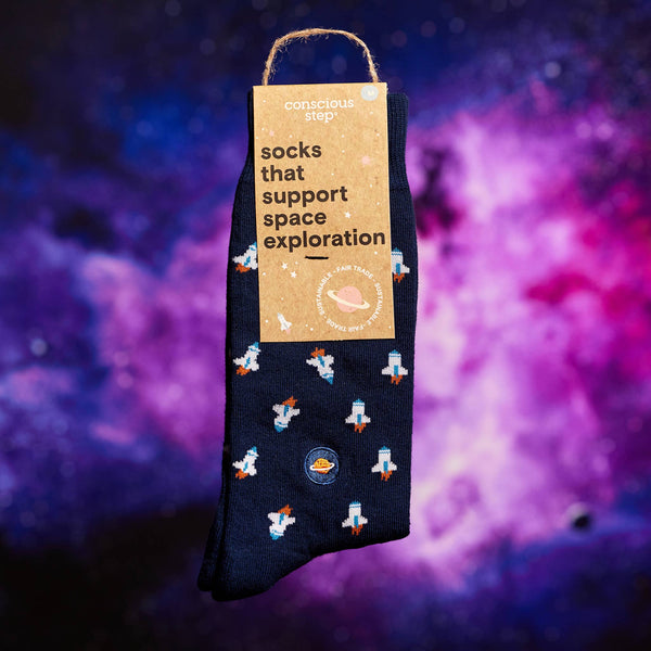 Socks that Support Space Exploration (Navy Rocket Ships)