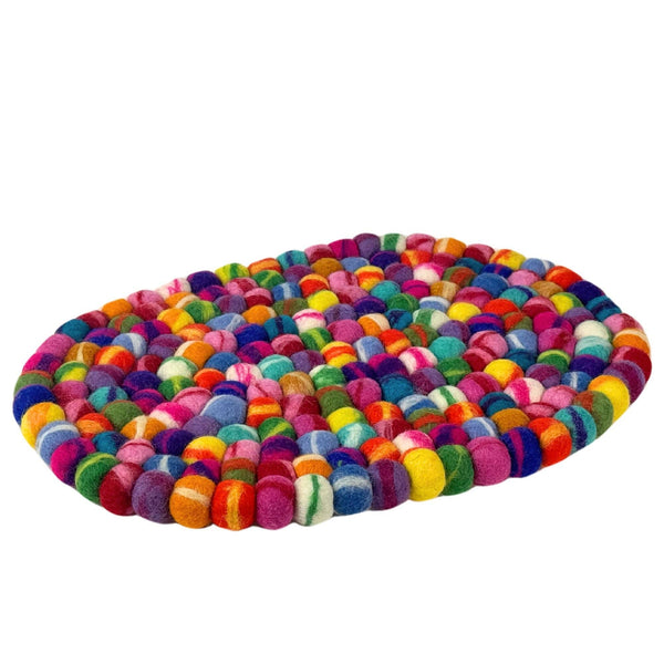 Felt Casserole Trivet, Rainbow Tie Dye